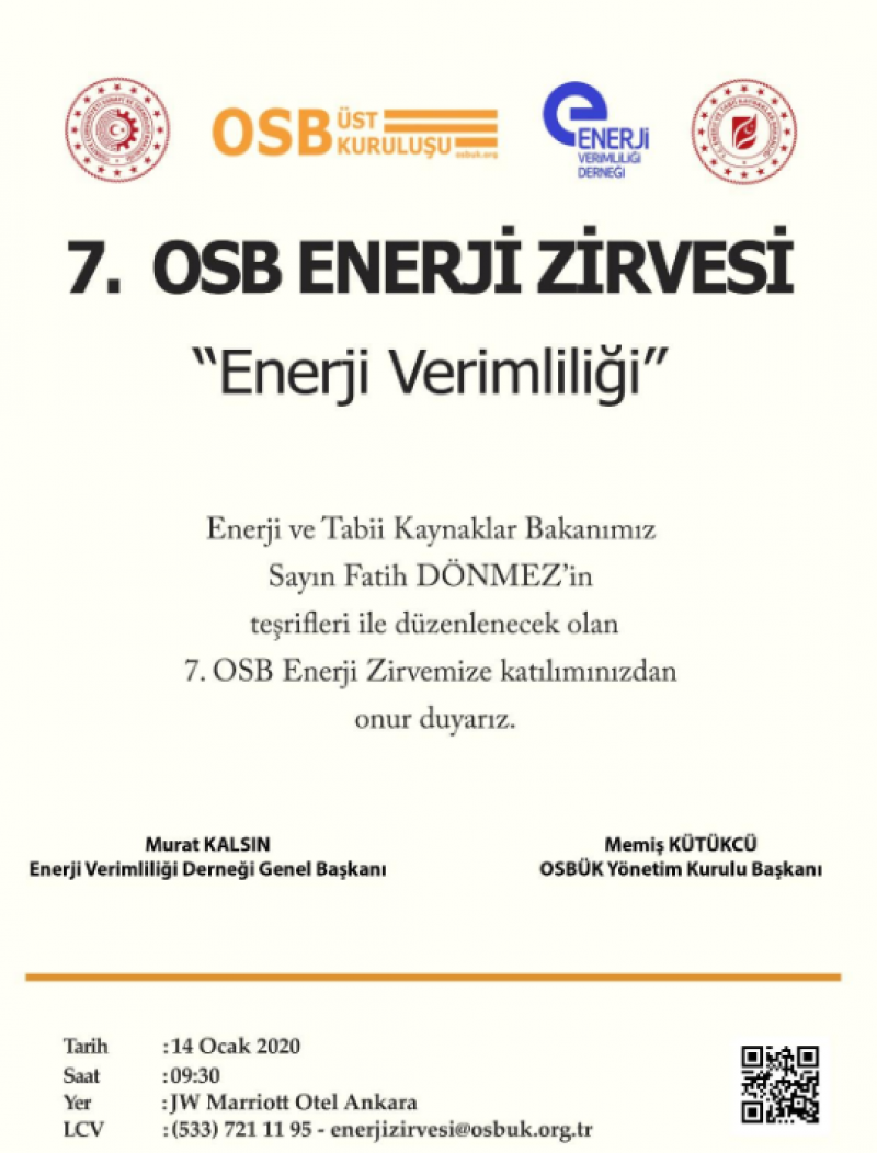 7. OSB Enerji Zirvesi Bugün Gerçekleştiriliyor