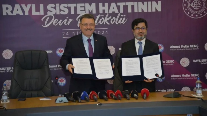 Trabzon'da En Uzun Raylı Sistem Hattı için Devir Protokolü İmzalandı
