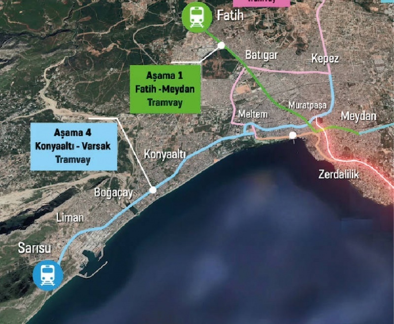 Antalya 4.Aşama (Konyaaltı-Varsak) Raylı Sistem Hatları Yapımı İhalesini  Makyol - Özkar  O.G. Kazandı