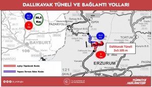 Erzurum-Rize Yolu Üzerindeki Dallıkavak Tüneli 16 Ekim'de Hizmete Açılıyor